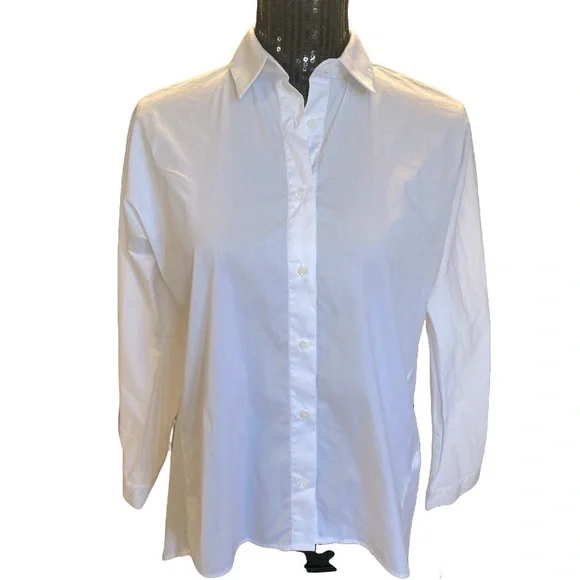 ZARA Woman cotton blend button down blouse - Picture 2 of 9